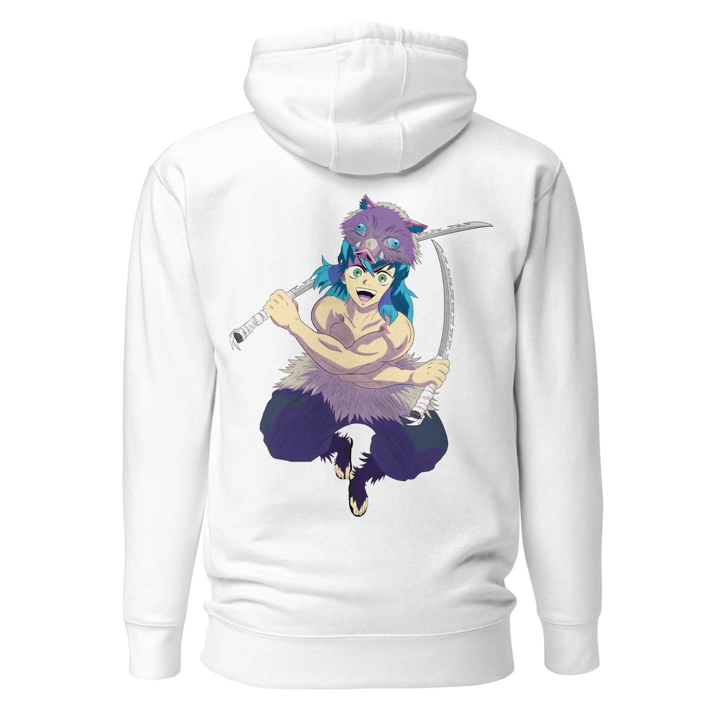 Embroidery Inosuke White Unisex Hoodie